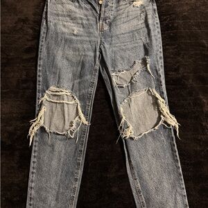 PacSun Ultra High Rise Slim Jeans - Distressed Knees - Size 28